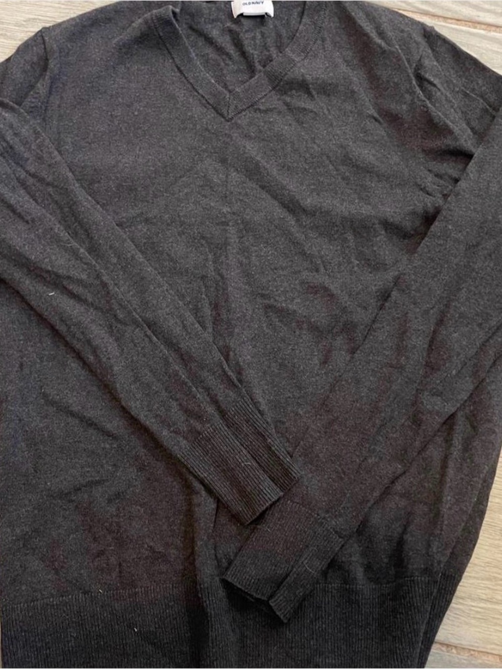 Old Navy Men's Dark Charcoal V-Neck Sweater